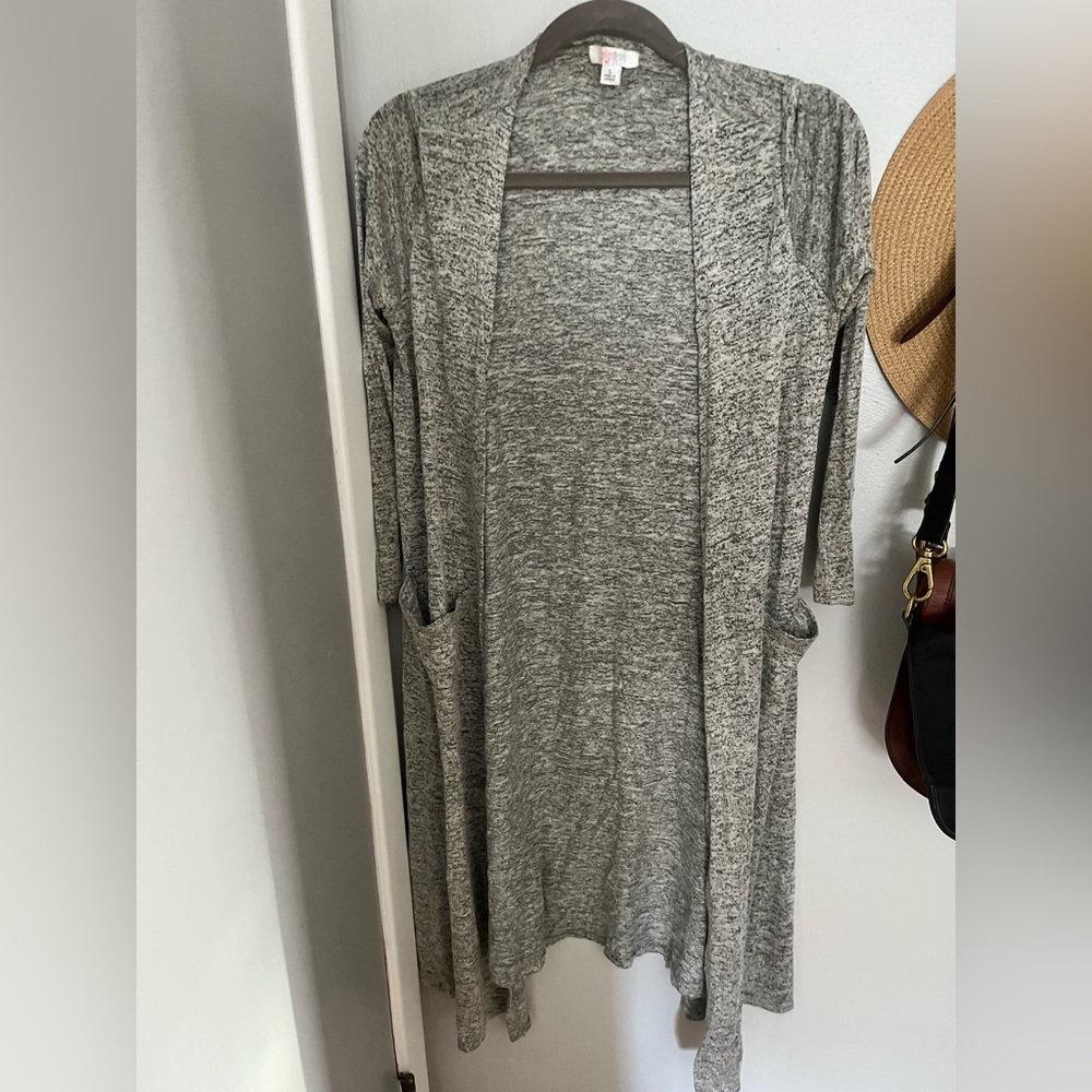 LuLaRoe Sarah Cardigan Small Gray Heathered